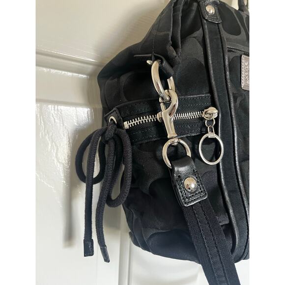 Coach Poppy Signature Spotlight Small Convertible Tote Shoulder Bag Black 13843 - Picture 5 of 9